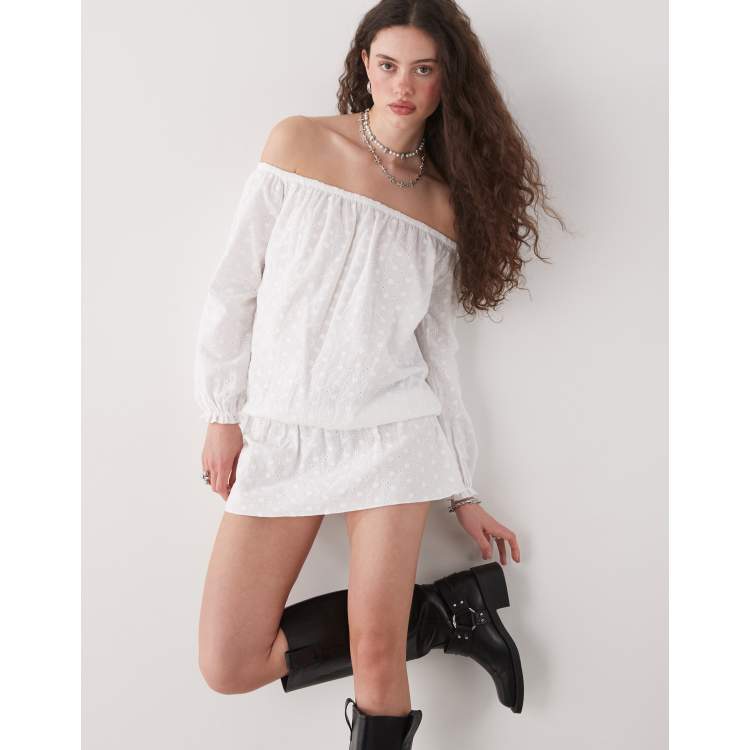 off shoulder smock dress Wholesale 7610 - Women's Ankle Length Smock Waist Off-Shoulder Dress for  your store