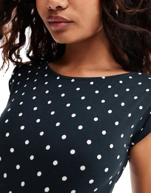 Motel meredith playsuit in polka dot black ASOS