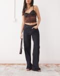 [Motel] Motel mid rise turn up straight jeans in indigo-Blue W24 L32 Indigo