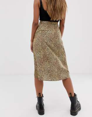 animal print midi skirt asos