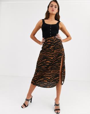 animal print midi skirt xxl