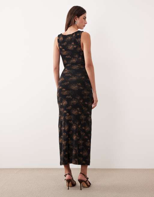 Motel Minso maxi dress in black bronze, 3 of 4