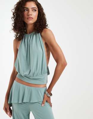 Miruna - Top dos nu - Gris sarcelle-Neutral L