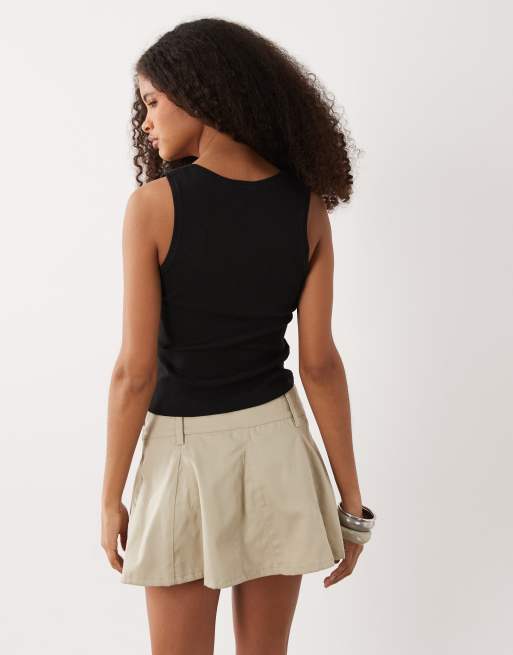 Motel - Mobley - Geplooide mini rok in beige , 4 van 5