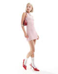 [Motel] Motel Muzuki striped mini singlet dress in red and white XL Red/white stripe