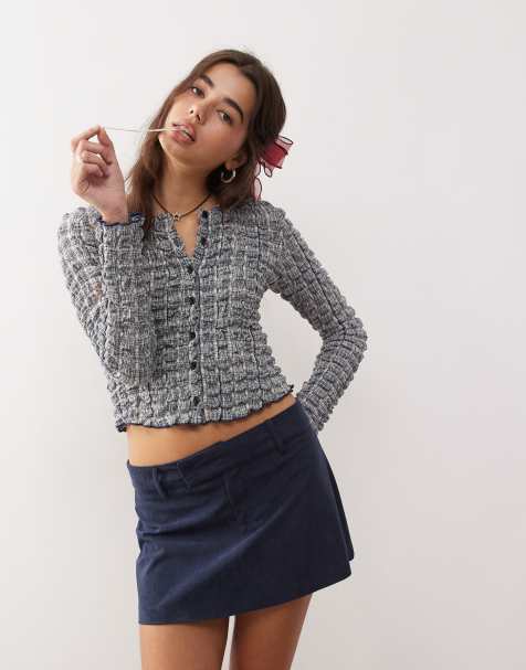Motel Nadya baby cord mini skirt in ink blue - view 1