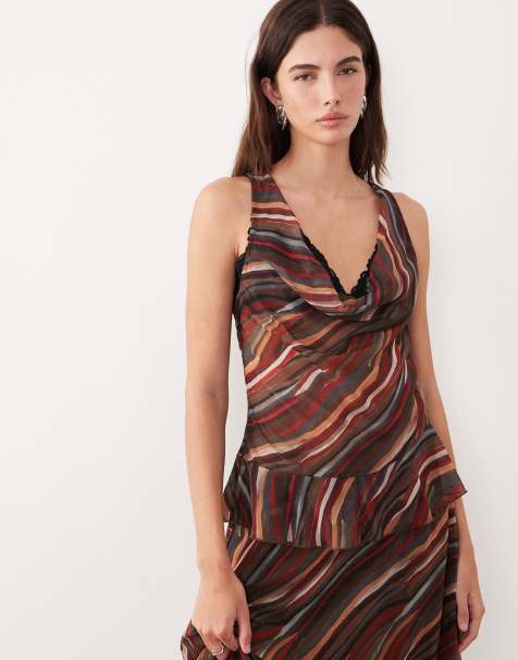 Motel Nakiya ruffle multi stripe top - view 1