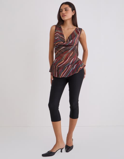 Motel Nakiya ruffle multi stripe top, 2 of 4