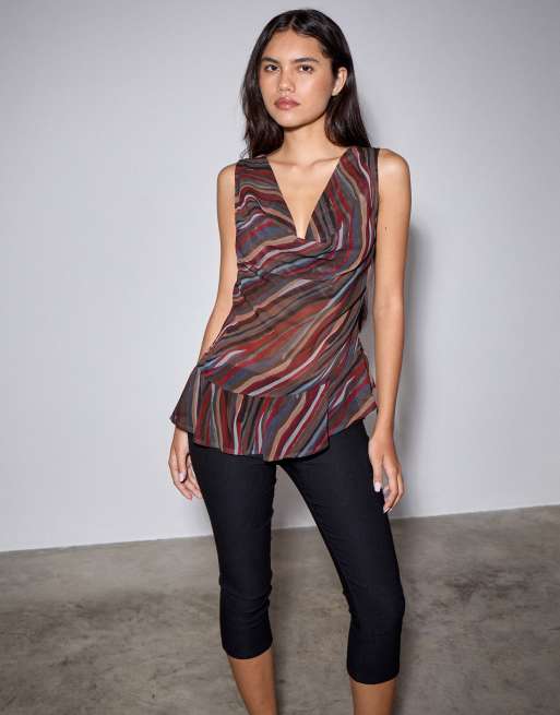 Motel Nakiya ruffle multi stripe top, 3 of 4