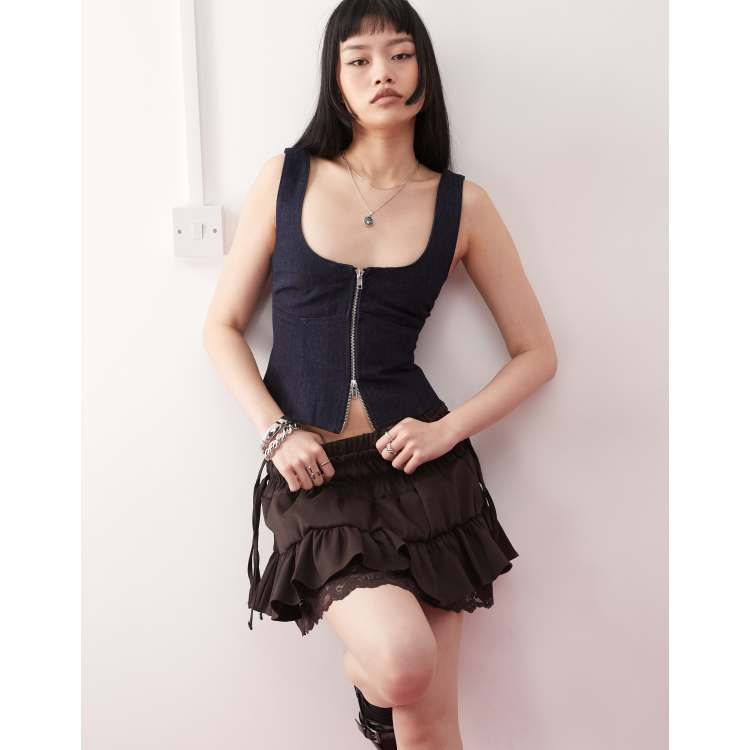 Collude Top in Dark Chambray