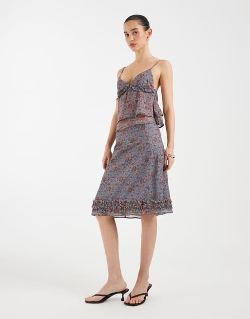Motel chiffon frill loose set in blossom blue, 3 of 3