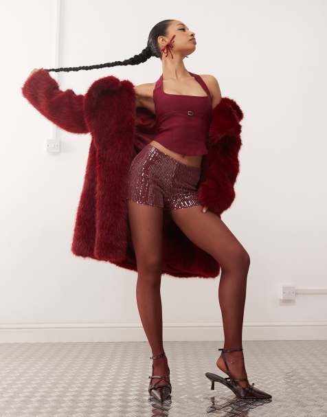 Motel Nasya halter neck top in burgundy - view 1