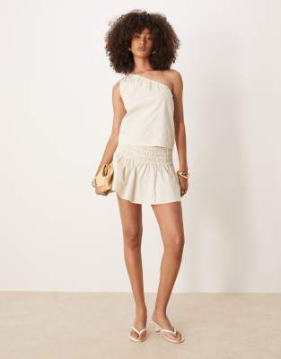 Motel Motel nelesi candy stripe co-ord mini skirt in lemon yellow