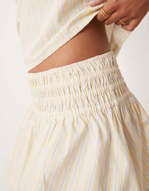 Motel nelesi candy stripe mini skirt in lemon yellow - part of a set, 5 of 5