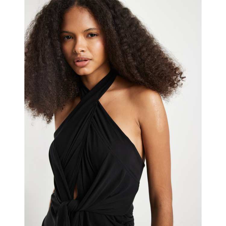 Motel Nezuko multi tie cupro top in black | ASOS