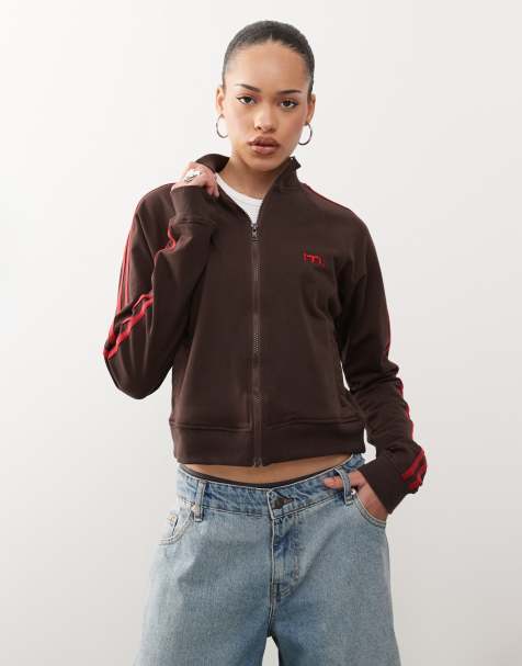 Motel niskala zip up sweatshirt in bitter chocolate - view 1