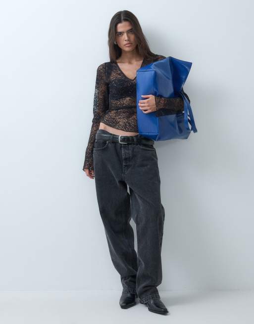 Motel noir long sleeve top in black lace , 3 of 5