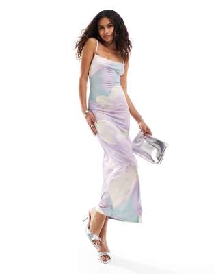 norila orchid print cami maxi dress in lilac-Purple