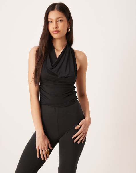Motel Nyra co-ord high neck top in black - view 1