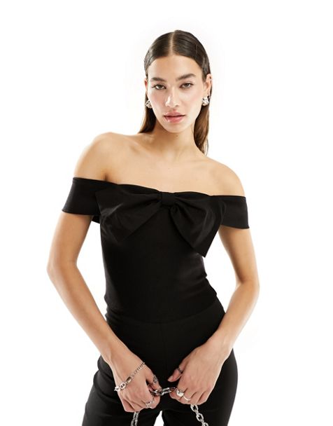 Bershka strappy corset top in black