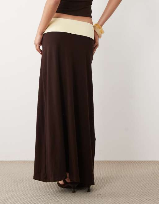 Motel Olie maxi skirt in brown & yellow - part of a set, 3 of 5