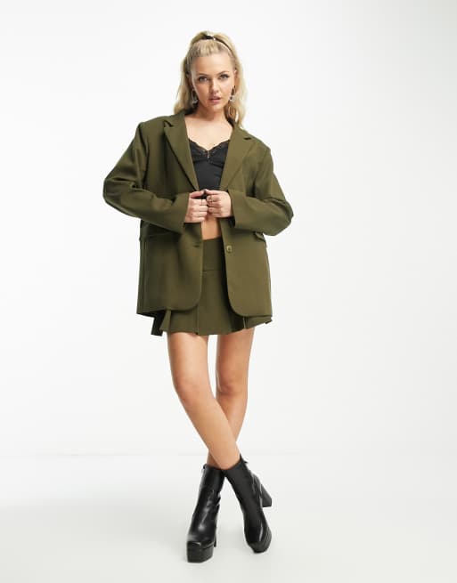 Khaki hotsell oversized blazer