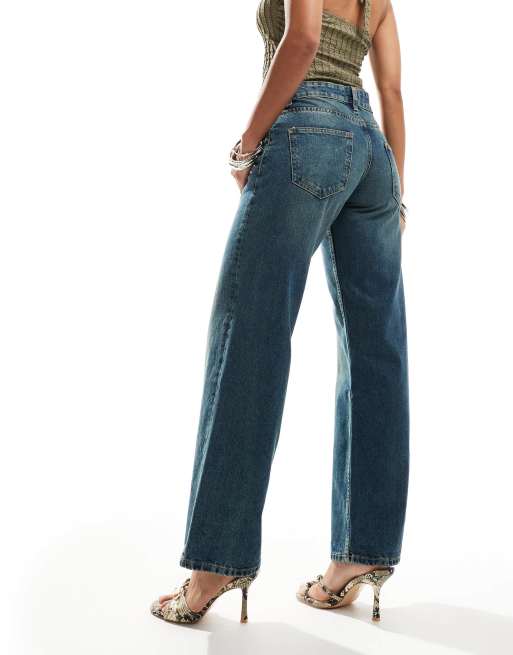 Motel - Parallel - Jeans met lage taille in staalblauw, 5 van 5