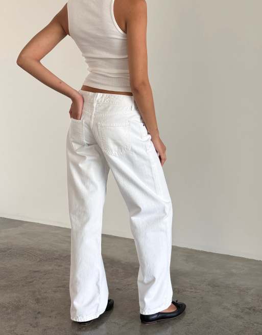 Motel - Parallel - Jeans met lage taille in wit, 2 van 4