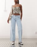 [Motel] Motel parallel leg low rise jeans in light wash blue W28 L30 Light wash blue