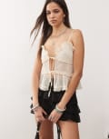 [Motel] Motel Raeya ruffle cami top in cream-White S CREAM