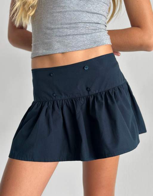 Motel Rafta mini skirt in navy, 4 of 4