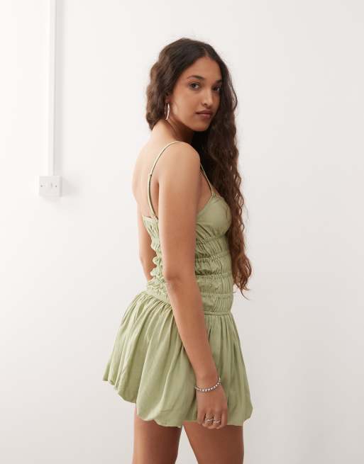 green emerald velvet dress Verso Bodycon Dress in Drape Sequin Forest Green