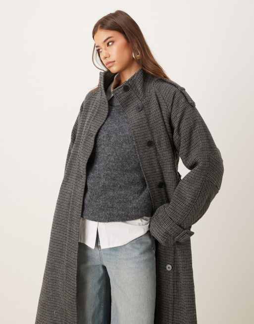 Motel Ravari belted trench coat in gray