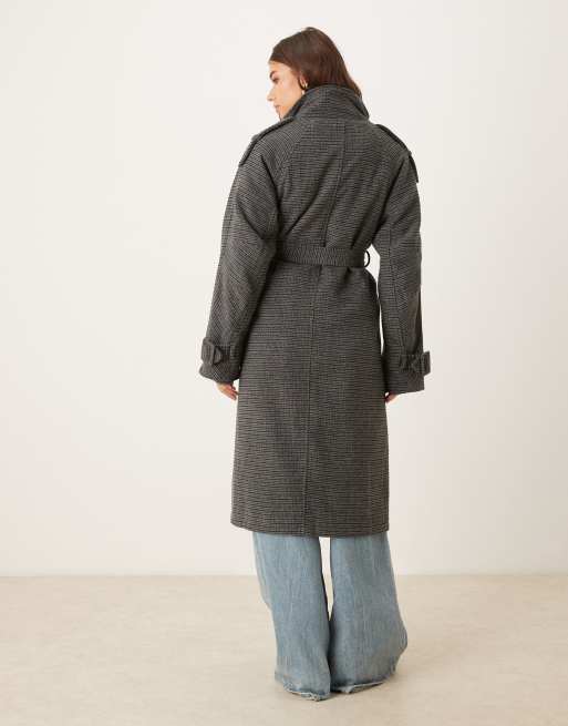 Motel Ravari belted trench coat in grey, 3 of 4