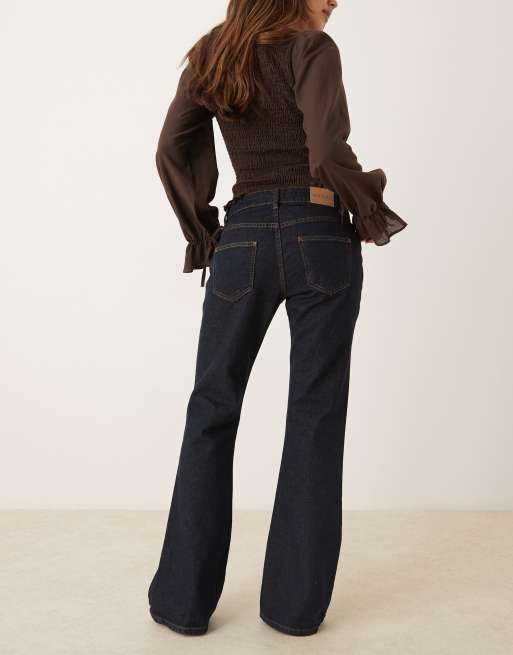 Motel rigid low rise flare jeans in indigo ASOS