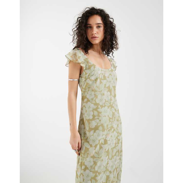 motel rocks green floral dress Larin Midi Dress in Floral Field Green main image 1