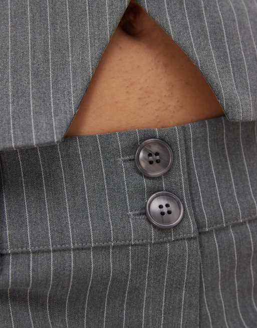 Motel Rivo tailored shorts in pinstripe grey (part of a set)