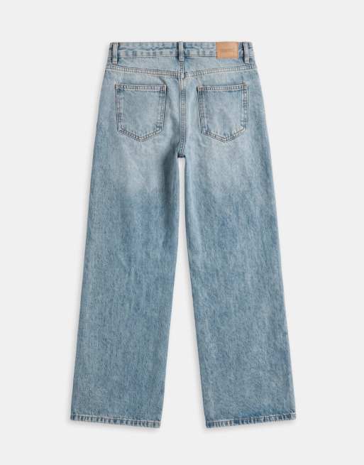 Motel roomy extra wide low rise jeans in bright blue, 7 of 9