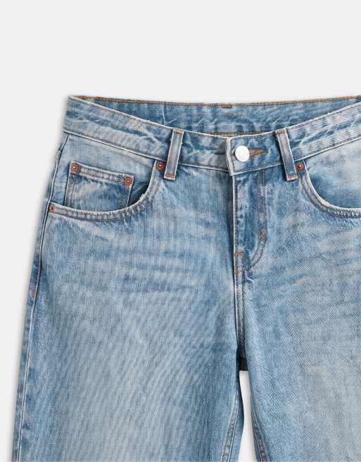 Motel roomy extra wide low rise jeans in bright blue, 9 of 9