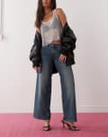 [Motel] Motel roomy extra wide low rise jeans in bright blue W32 L34 Bright blue