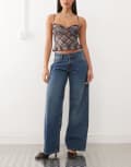 [Motel] Motel roomy extra wide low rise jeans in college blue W36 L34 College Blue