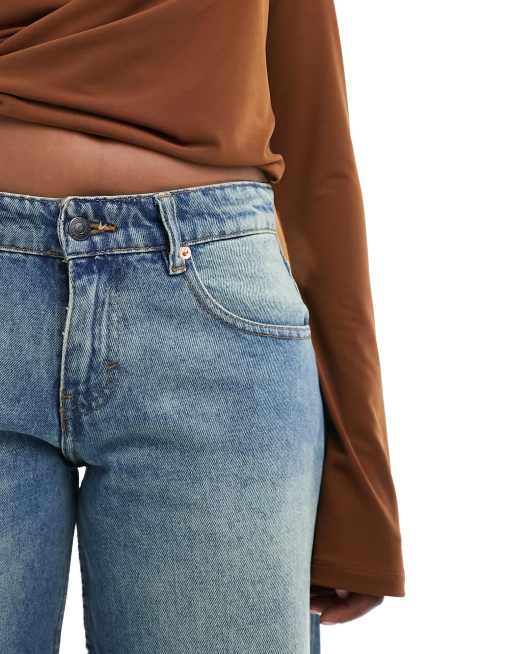 Motel roomy extra wide low rise jeans in sea green
