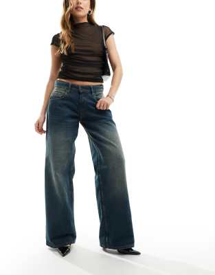 High Rise Wide Leg Jeans - Dark Vintage