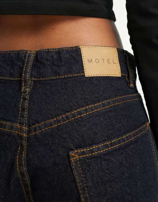 Motel roomy wide leg low rise jeans in indigo
