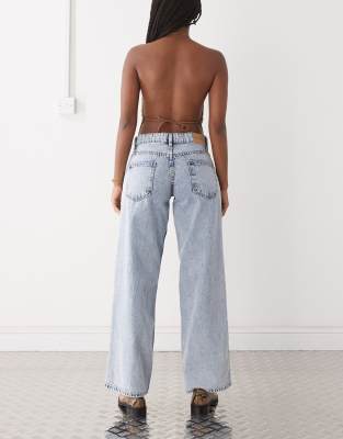 MOTEL ROOMY WIDE LEG LOW RISE JEANS 