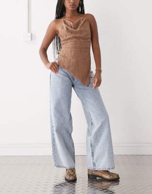 MOTEL ROOMY WIDE LEG LOW RISE JEANS 