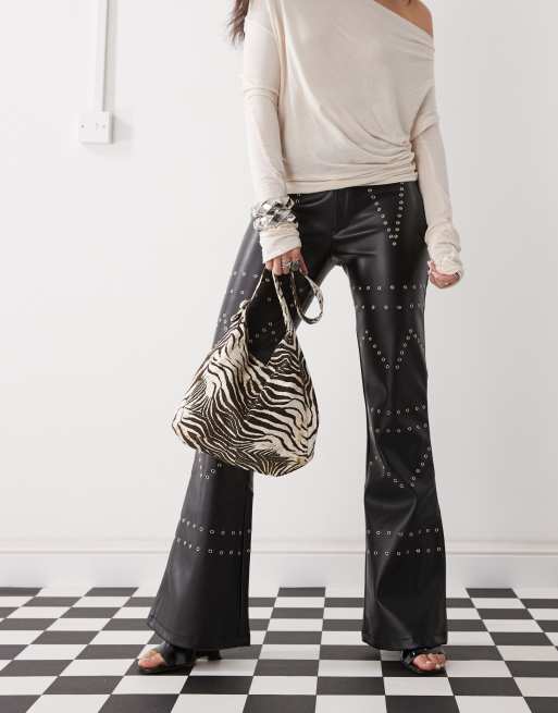 Motel Roscoe wild animal print bag in cream and brown, 3 of 4