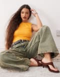 [Motel] Motel Runaba backless tank top in faded orange M FADED ORANGE