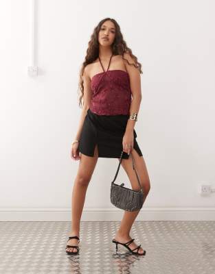 Motel Ruwi Sequin Knit Halter Top