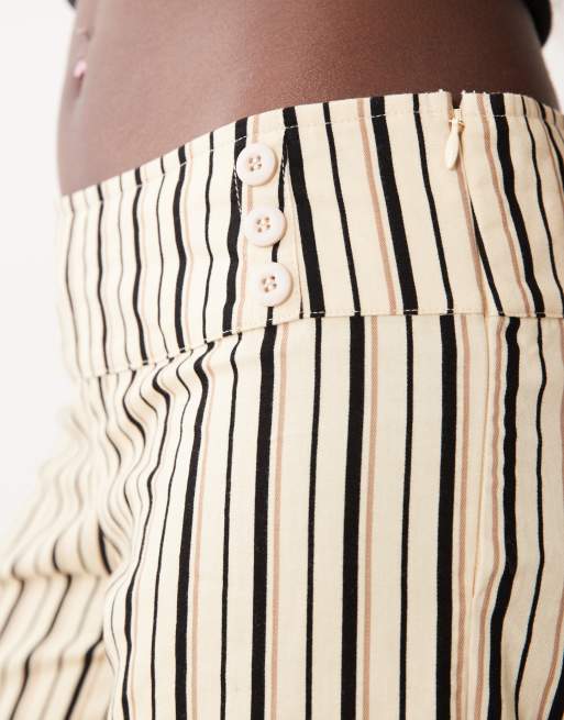 Motel Rysele vida randiga byxor i beige, 3 av 5
